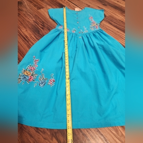 Vtg Sea Wind Floral Midi Dress Embroidered - Picture 9 of 11